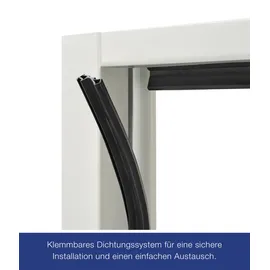 Hörmann T30 H8-5 links 87,5 x 125 cm grauweiß