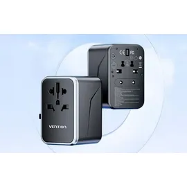 Vention Wandladegerät Vention FJFB0 Universal GaN 2x USB-C 2x USB Schwarz