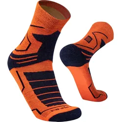 Alpaka Merino Wandersocken VECTOR Gepolsterte Trekking Thermosocken Unisex. orange 35/38