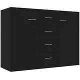 vidaXL Sideboard Schwarz 88x30x65 cm Holzwerkstoff