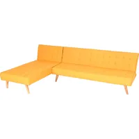 MCW MCW, Sofa K38 Ecksofa MCW-K38, Liegefläche links/rechts, Stoff/Textil Massivholz MVG zertifiziert 256cm ~ gelb