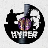 VINY WOODY Wanduhr aus Vinyl-Schallplatte, Silhouette Hans Peter Geerdes Baxxter