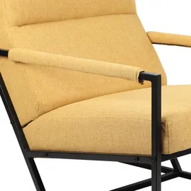 Svita Chris Loungestuhl Cocktailsessel Polsterstuhl mit Armlehne Senfgelb