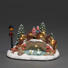 Konstsmide LED Szenerie Teich mit Brücke 10 LEDs Bunt