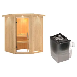 Karibu Larin inkl. 9 kW Ofen + int. Steuerung + Dachkranz