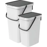 Vidaathome.de Q-SYSTEMA Abfalleimer-Set 12 Liter + 25 Liter –