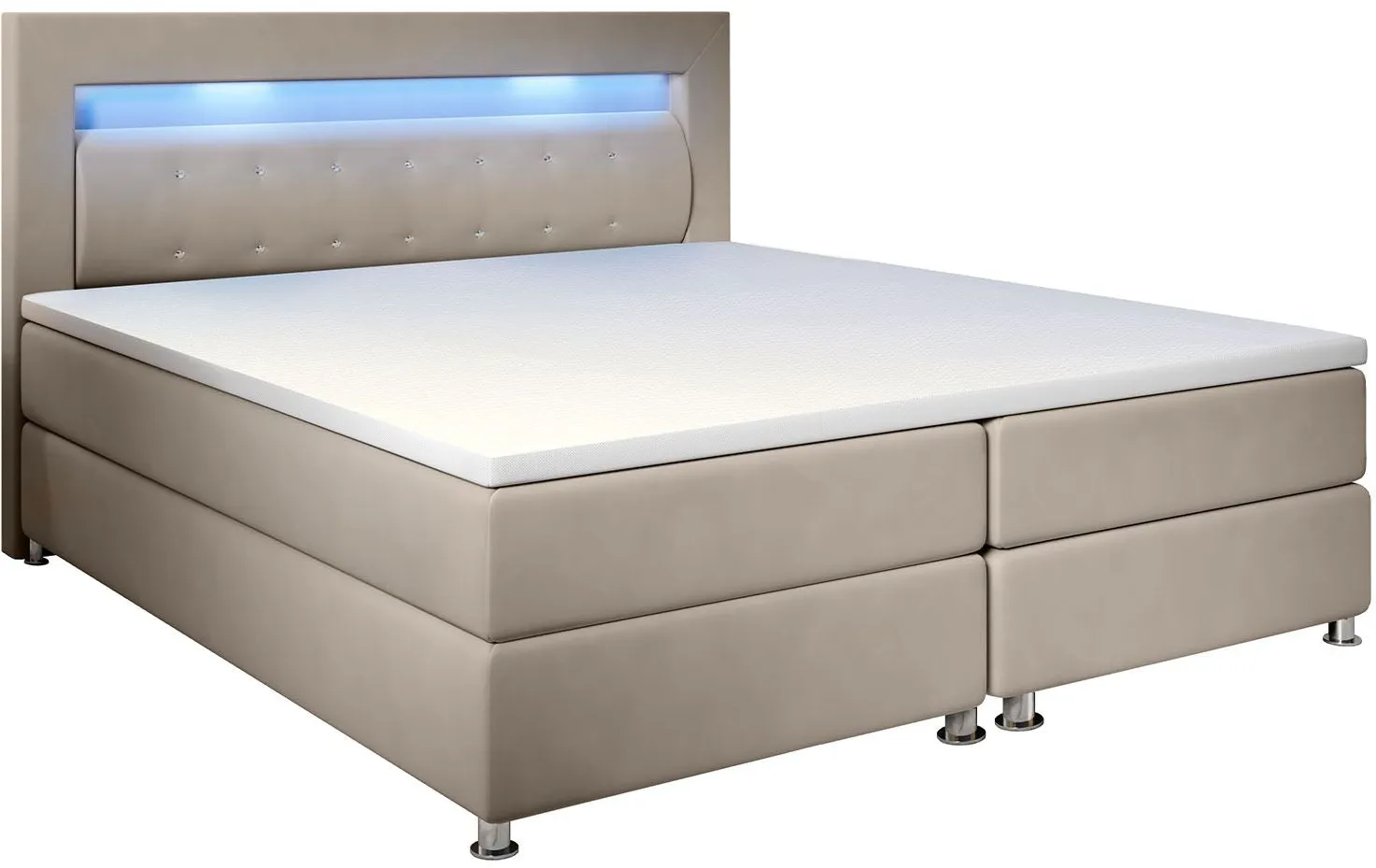 Boxspringbett Vancouver - Stoff - Beige