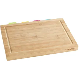 Wenko Bella Schneidebrett-Set Bambus mit 4 Schneidematten 32,5 x 2,3 x 22,5 cm Braun/Mehrfarbig