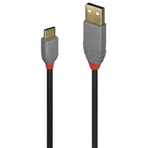 Lindy USB-Kabel USB 2.0 USB-A Stecker, USB-C® Stecker 1.00m Schwarz 36886