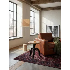 KADIMA DESIGN Drehhocker Rustikal Akazienholz und Eisen 39 x 48 x 39 cm Schwarz