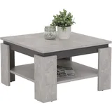 Hela Couchtisch Tim, Quadratisch, Holzwerkstoff melaminbeschichtet, farbiger Tischkranz, Betonoptik/Anthrazit, 68 x 68 x41cm