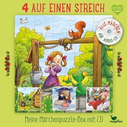Magellan Puzzle »4 auf einen Streich - Meine Märchenpuzzle-Box mit CD«, Puzzleteile