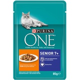 PURINA ONE Katzennassfutter, hochwertige Katzennahrung, reich an Vitaminen und Mineralstoffen, 24er Pack (24 x 85 g Beutel)