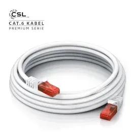 CSL 5x Cat 6 Gigabit Ethernet LAN Kabel mehrfach geschirmt UTP Gigabit 1000 Mbit/s Patchkabel Netzwerkkabel 0,25m