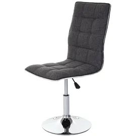 Mendler 6er-Set Esszimmerstuhl HWC-C41, Stuhl Küchenstuhl, höhenverstellbar drehbar, Stoff/Textil grau