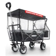 onbest Bollerwagen faltbar mit Dach schwarz/Kühltasche