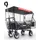 onbest Bollerwagen faltbar mit Dach schwarz/Kühltasche