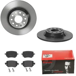 BREMBO Bremsensatz-Hinterachse COATED DISC LINE / STANDARD Bremsensatz, Scheibenbremse hinten rechts links voll 300mm für SKODA VW (SVW) SEAT (FAW) AU