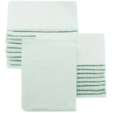 ZOLLNER 20er Set Waschhandschuhe, 16x22 cm, Baumwollmix, grün