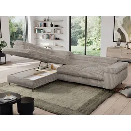 MKS Meble Eckcouch Cord 2-Sitzer Grau