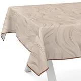 ANRO Wachstuchtischdecke Wachstischdecke Wachstuch Tischdecke abwaschbar Gartentischdecke Abstrakt Beige 100x140cm mit Saum (Eingefasst)
