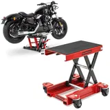 ConStands Motorradheber Set: Hebebühne Mid-lift L bis 680 kg rot # mit Motorrad Hebebühne HR1