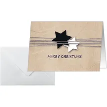 Sigel DS079 Weihnachts-Karten Set mit Umschlag, Kraftpapier-Optik, A6, (A5) 220g Christmas Wrapping VE=25+25 Stück