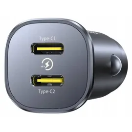 Baseus GoTrip 2 x USB-C 30W KFZ-Ladegerät Schwarz
