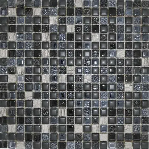 Mosaik Premium Mosaik schwarz 30x30 cm glänzend MOSMSK22