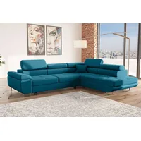 99rooms Marokko Ecksofa Türkis Velours KRONOS Rechts