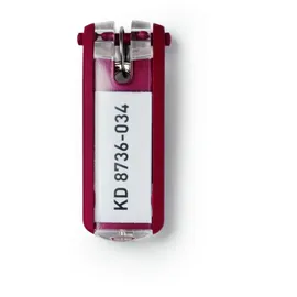 Durable 195703 Schlüsselanhänger Key Clip, 6 Stück, rot