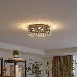 LUCANDE LED-Deckenleuchte Felias, chromfarben, Glas, Ø 35 cm