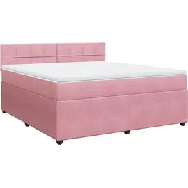 vidaXL Boxspringbett mit Matratze Rosa 180x200 cm Samt