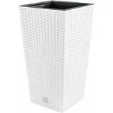 Blumentopf mit einem Beitrag Quadrat Pflanzenpflege Rattan Geflecht Terrasse