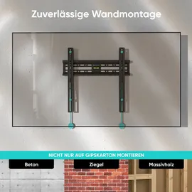 ONKRON Wandhalterung Fernseher für 32-65 max 50 kg Ultra Slim TV Wandhalterung Flach 75x75-400x400 VESA Universal Fernsehhalterung Wand/Fernseher Aufhängung Schwarz FM2-B