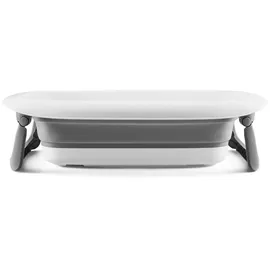 Kinderkraft BUBBLY Babywanne Badewanne mit Gestell, Faltbare Babybadewanne, Wickeltisch Regal im Set, Schnelle und einfache Montage, Grau