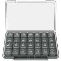 Wellgro Pillendose Große Tablettenbox für 7 Tage schwarz