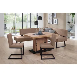 K+W Komfort & Wohnen Essgruppe K+W KOMFORT & WOHNEN "Spider II", beige (sand 35,), H:88cm T:50cm, Sitzmöbel-Sets, Essgruppe, langer Schenkel wahweise in 2 Breiten, 2 Freischwinger, 1 Tisch