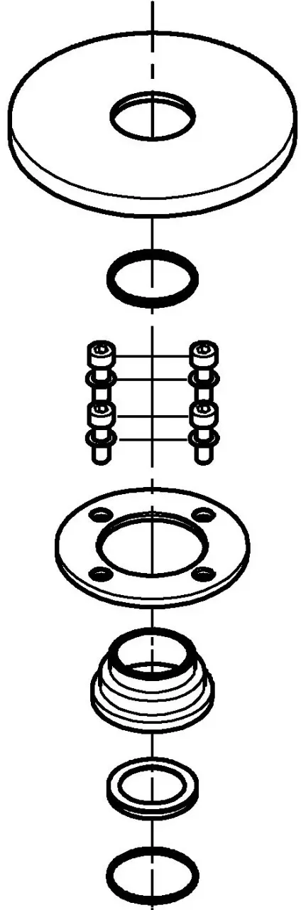 GROHE Befestigungsset 101341 hard graphite gebürstet, 101341AL00 101341AL00