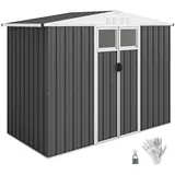 ComfortXL Gerätehaus, Dunkelgrau, Metall, 117x180x246 cm, Aufbewahrung & Schutzhüllen, Geräteschuppen