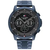 Tommy Hilfiger Multi Zifferblatt Quarz Uhr für Herren mit Blaues Edelstahlarmband - 1710493