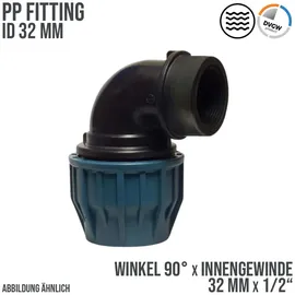 Jason PP-Klemmverbinder 90° Winkel 32 mm x 1/2 Zoll