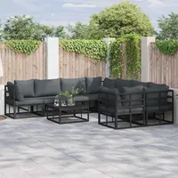 vidaXL Garten-Lounge-Set 8-tlg. schwarz