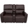 Mendler 2er Kinosessel HWC-K17, Relaxsessel Fernsehsessel Sofa, Nosagfederung Getränkehalter Fach ~ Kunstleder braun