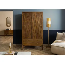 MASSIVMOEBEL24.DE Kleiderschrank Mango 100 x 180 x 60 cm Braun