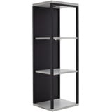 Stylife Wandregal Schwarz, Weiß, Metall, Holzwerkstoff, 2 Fächer, 34x100x30 cm, B: 34 H: 100 T: 30