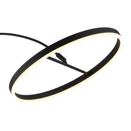 GLOBO Stehlampe LED Leselampe Metall schwarz matt dimmbar Memoryfunktion H 203 cm