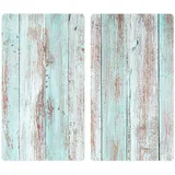 AllStar Herdabdeckplatte aus Glas 30 x 52 cm 2er Set Blue