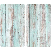 AllStar Herdabdeckplatte aus Glas 30 x 52 cm 2er Set Blue