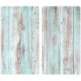 AllStar Herdabdeckplatte aus Glas 30 x 52 cm 2er Set Blue